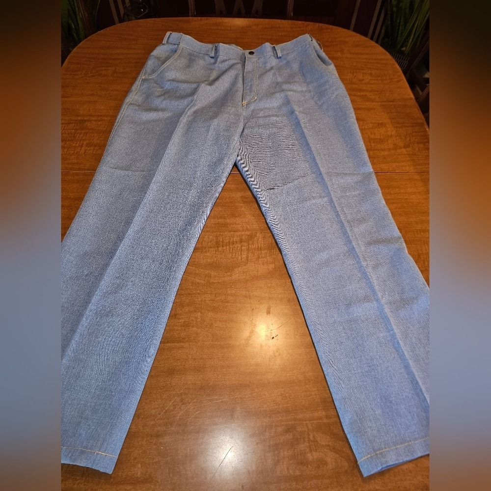 Haband Trouser Pants Mens 42x32 42 Long Denim Look Classic Slacks Vtg 47 MJ4